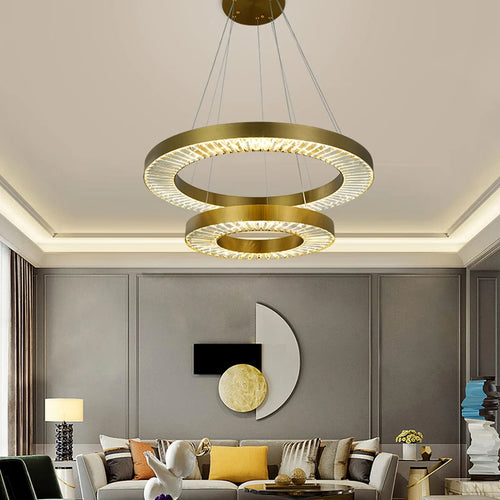 lustre en cristal de luxe style nordique moderne - vue 4 sur 12