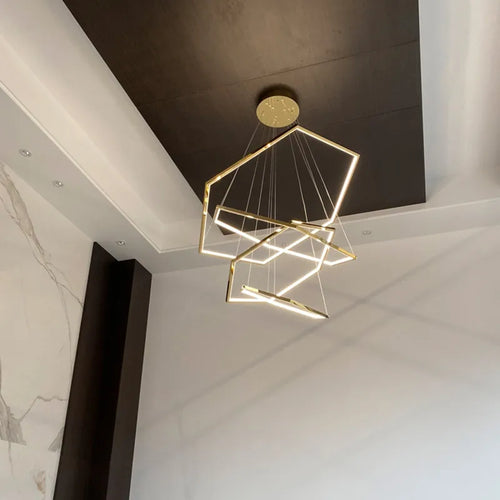 lustre led moderne en acier inoxydable pour intérieur créatif - vue 5 sur 8