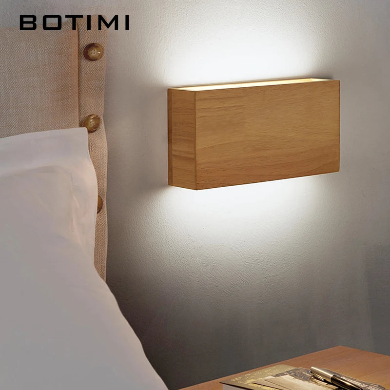 Applique murale LED en bois naturel marron - vue 4 sur 8