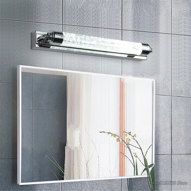 miroir de vanité en cristal minimaliste moderne avec lumières led - vue 4 sur 7