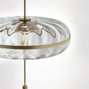 Jolie suspension design post-moderne réplique eau ondulation ovale verre suspension luxe salle à manger loft style lumière