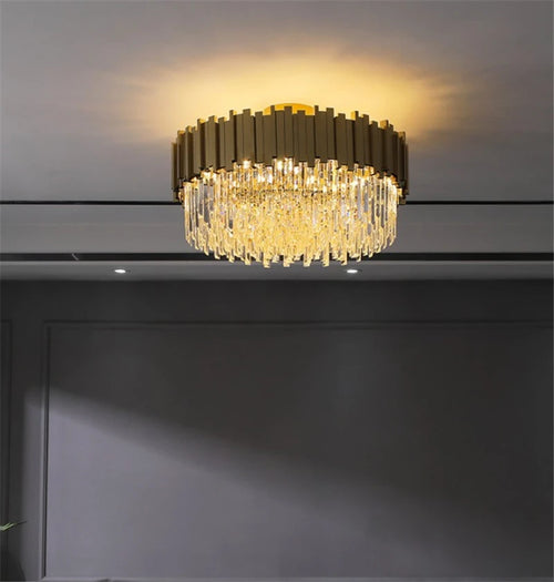 lustre en cristal doré moderne design pour intérieur élégant - vue 4 sur 6