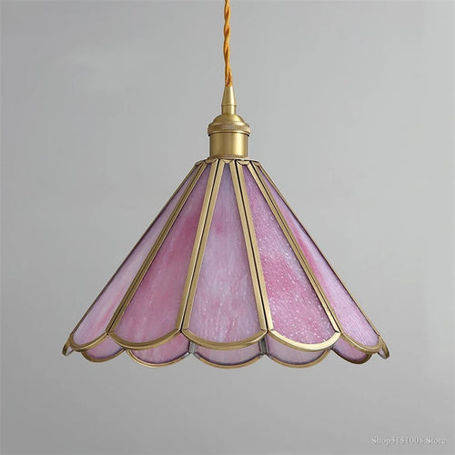 lampe de chevet moderne en verre avec décor floral suspendu - vue 3 sur 8