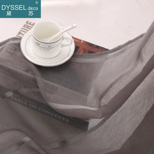 Rideau rayures style européen transparent salon chambre maison - vue 5 sur 6