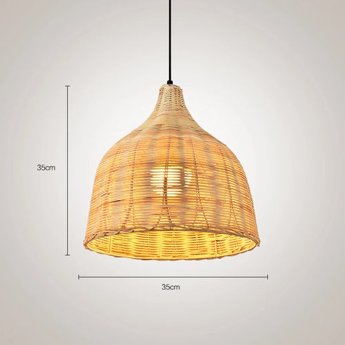 suspension en rotin et bambou pour décoration intérieure rusticité asiatique - vue 16 sur 16