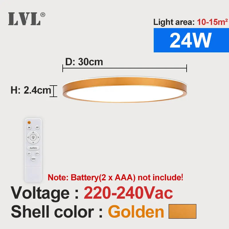 plafonnier led moderne télécommandé à intensité variable - vue 10 sur 14