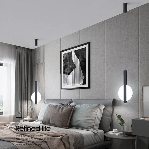 lampe suspension scandinave moderne led long câble - vue 6 sur 9