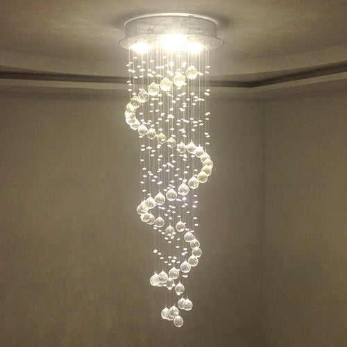 lustre moderne en cristal design spiralé pour éclairage décoratif - vue 3 sur 6