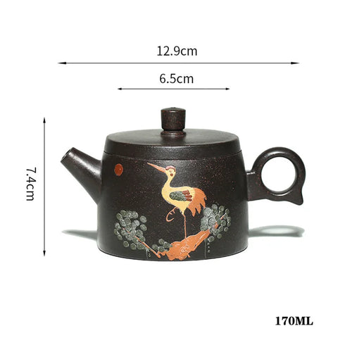 Théière artisanale yixing motif grue 170 ml - vue 7 sur 6