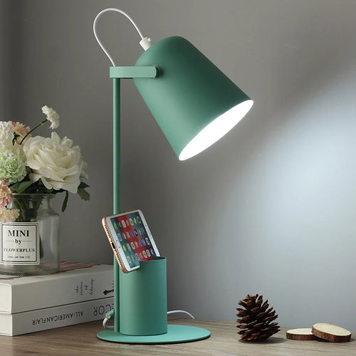 lampe de table led réglable style nordique avec porte-stylo protection yeux - vue 5 sur 12
