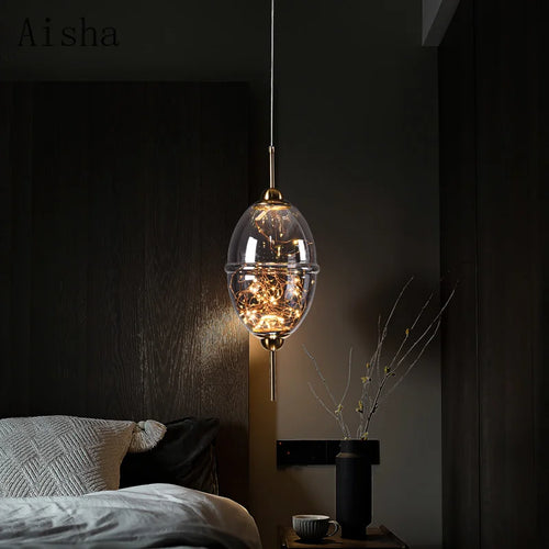 suspension moderne en verre créatif pour bar et magasin - vue 4 sur 11