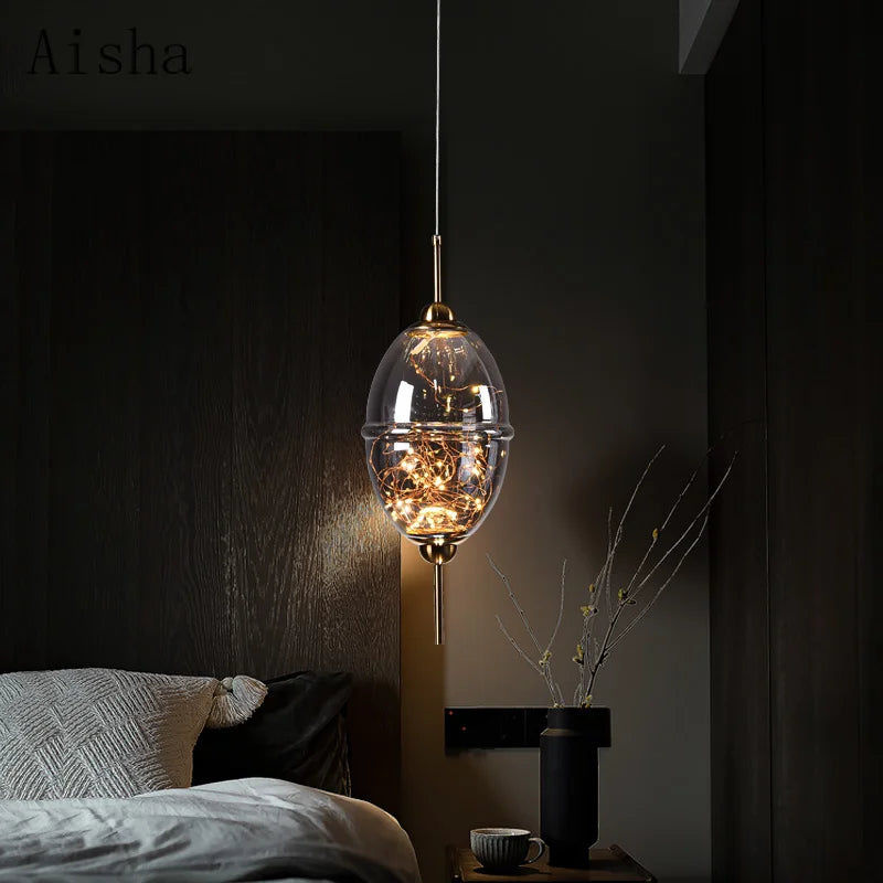suspension moderne en verre créatif pour bar et magasin - vue 3 sur 11