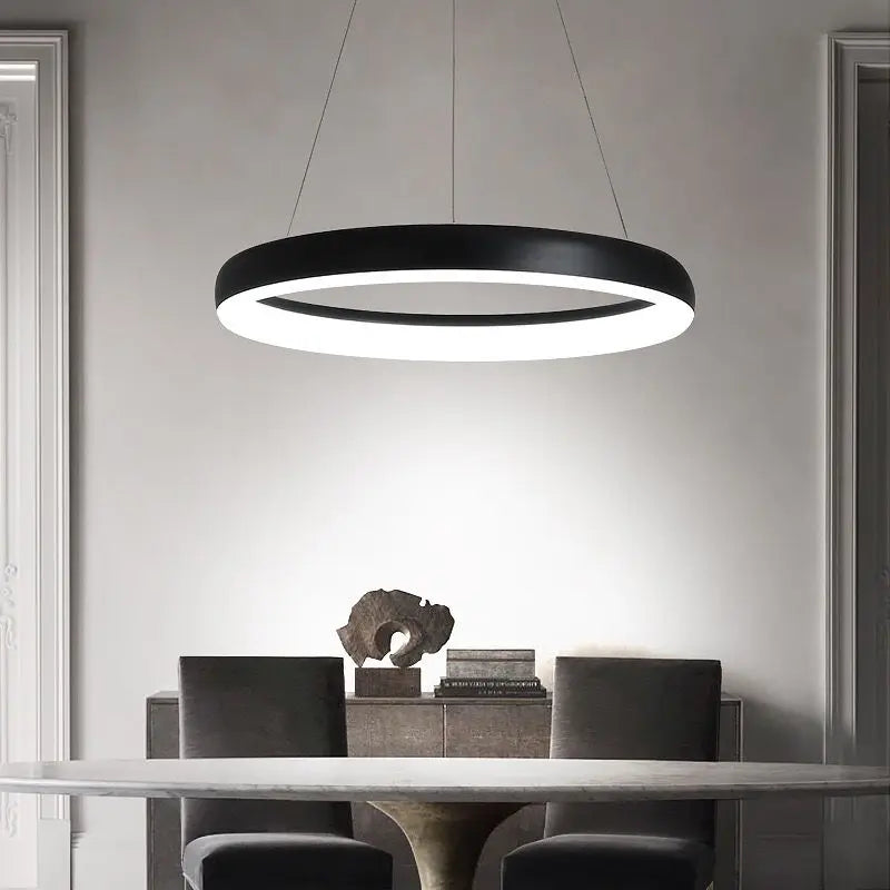 Lustre de salon circulaire moderne minimaliste - vue 5 sur 8
