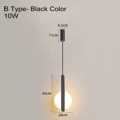 lampe suspension scandinave moderne led long câble - vue 8 sur 9