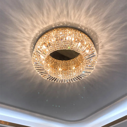 lustre led en cristal luxueux moderne et brillant - vue 2 sur 10