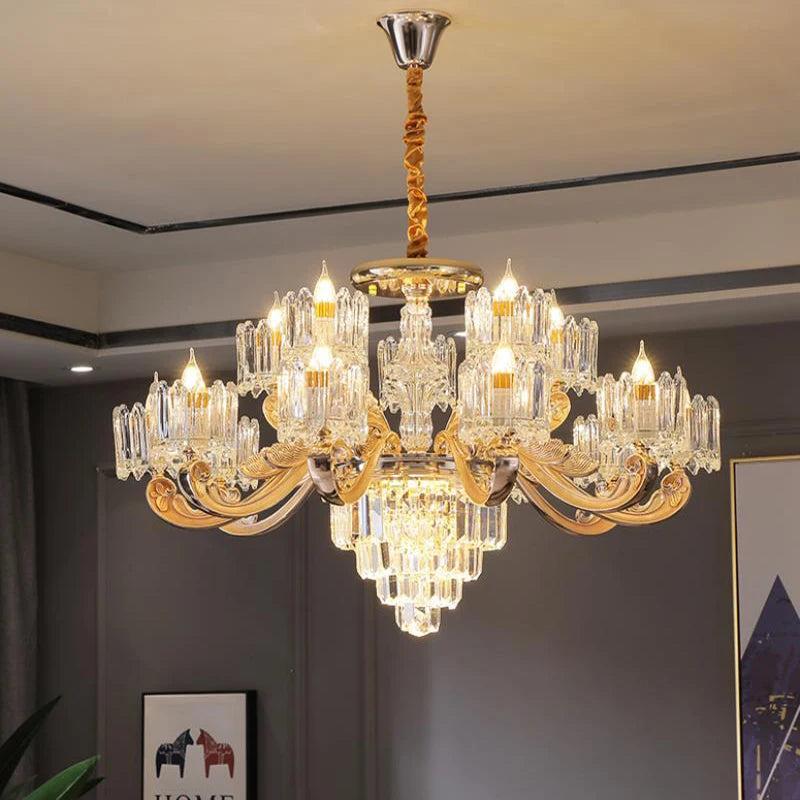 lustre en cristal éclairage pour intérieur élégant et raffiné - vue 4 sur 11