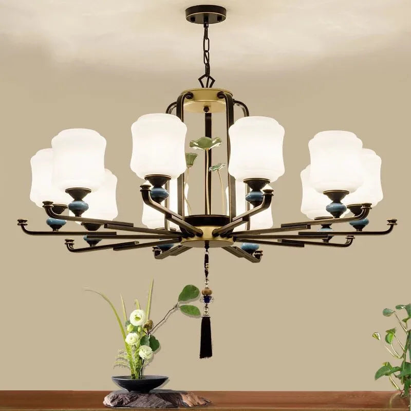 lustre moderne simple rétro avec lumières led élégantes - vue 1 sur 9