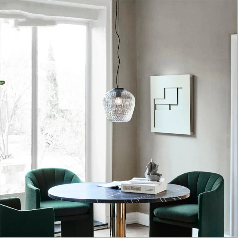 suspension rétro nordique en verre pour décoration intérieure - vue 4 sur 10