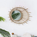 miroir en rotin japonais tissé à la main pour décoration moderne