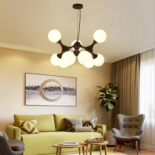 lustre moderne design art adn en verre pour intérieur - vue 6 sur 6