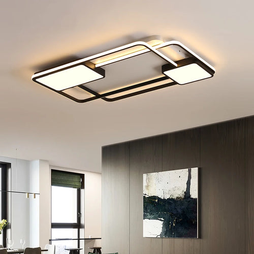 plafonnier led carré et rectangulaire style nordique décoratif - vue 2 sur 9