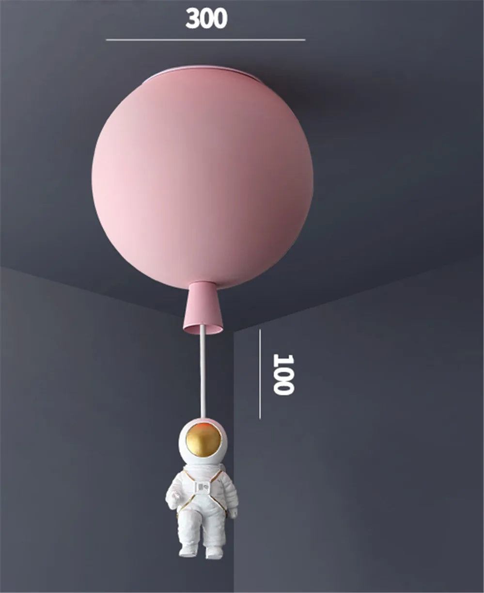 plafonnier led nordique avec astronaute et ballons pour enfants - vue 22 sur 28
