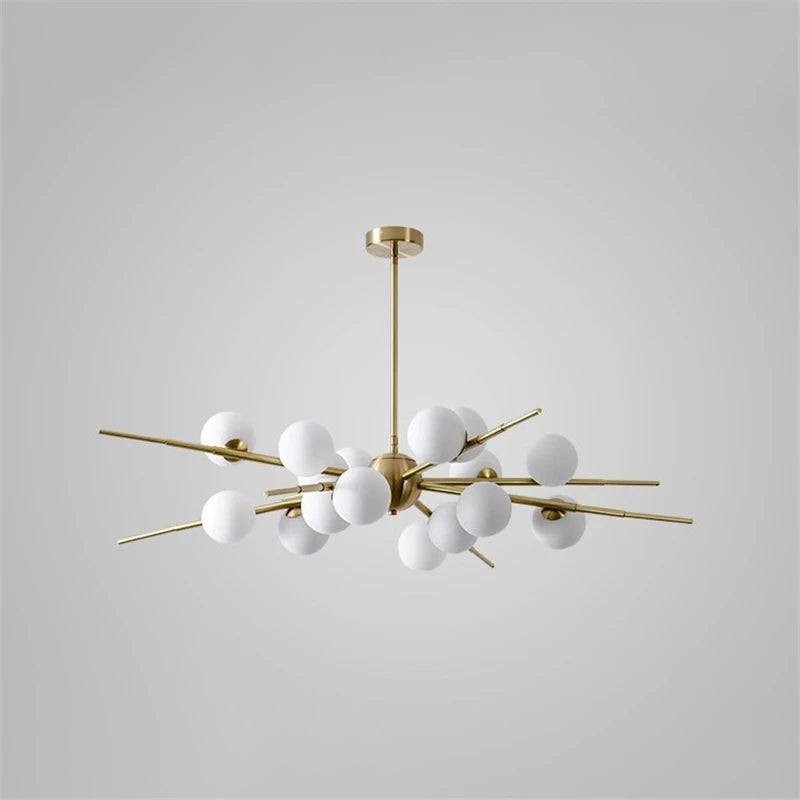 lustre led moderne en verre boule nordique pour bar café - vue 6 sur 10