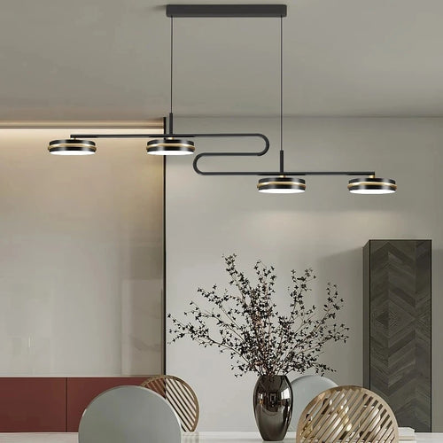 lustre moderne à LED avec télécommande pour décoration intérieure - vue 2 sur 8