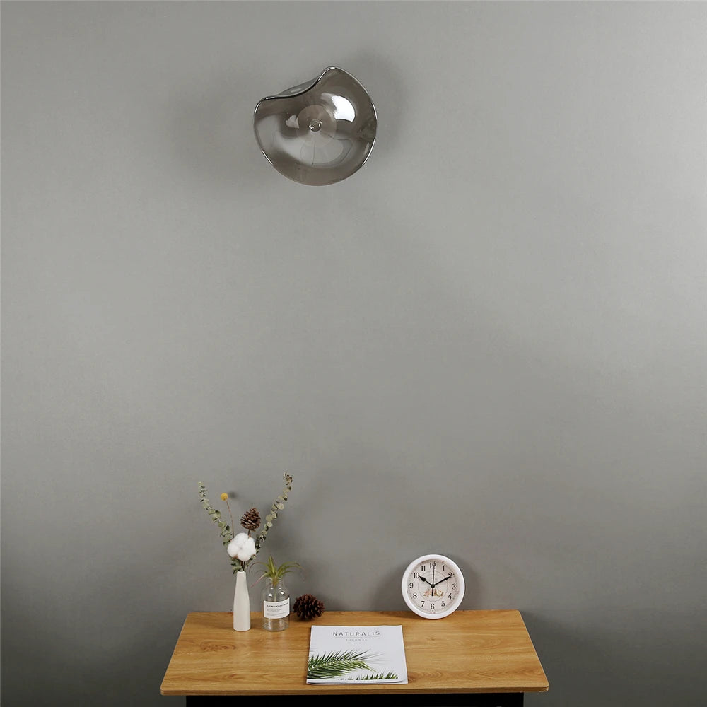 applique murale led moderne en verre éclairage surface incurvée - vue 3 sur 7