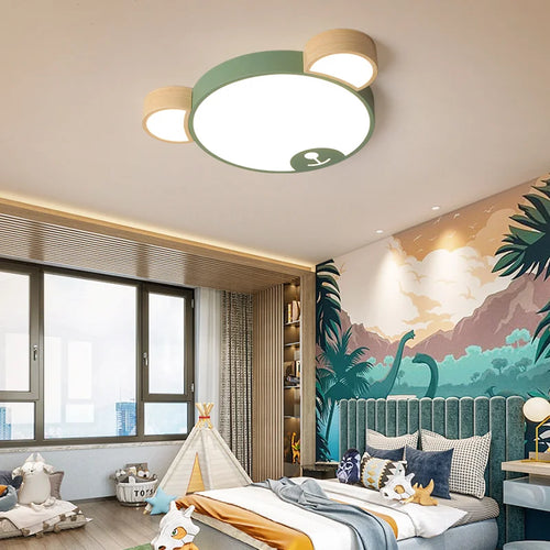 plafonnier créative moderne en forme d'ours en bois led - vue 3 sur 9