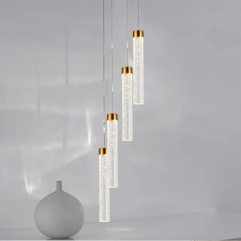 suspension moderne en cristal à bulles pour bars et cafés - vue 1 sur 9