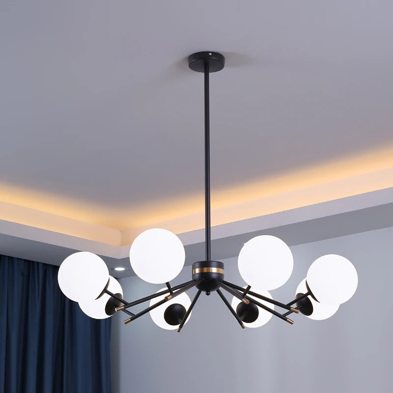 lustre moderne en boule de verre pour décoration intérieure élégante - vue 1 sur 9