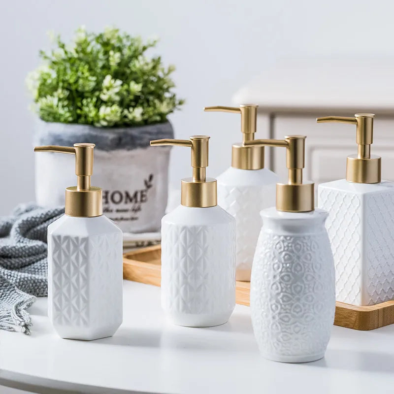 distributeurs de savon liquide en céramique pour salle de bain cadeau - vue 1 sur 11