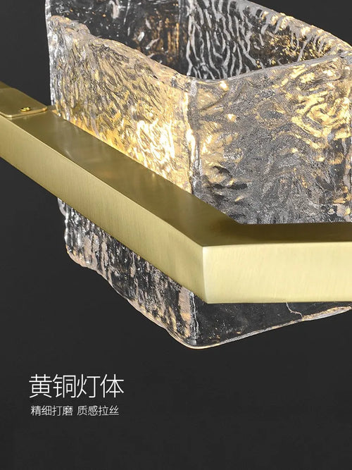lustre moderne ondulation d'eau zhongdao luxe artistique verre - vue 7 sur 9