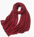Echarpe cachemire pur maille elegante a franges hiver