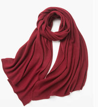 Echarpe cachemire pur maille elegante a franges hiver