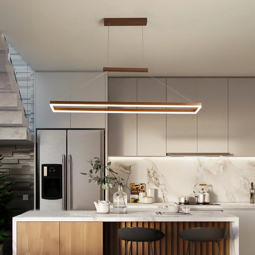 lustre moderne rectangulaire éclairage LED pour restaurant - vue 4 sur 8