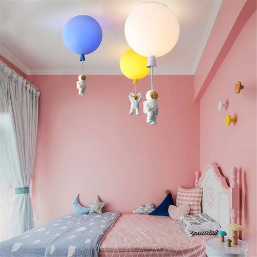 plafonnier led nordique avec astronaute et ballons pour enfants - vue 4 sur 28