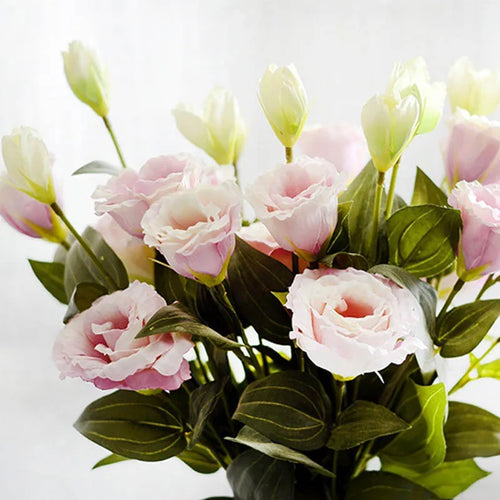 fleurs artificielles en gros décoration mariage eustoma soie 3 branches - vue 2 sur 11