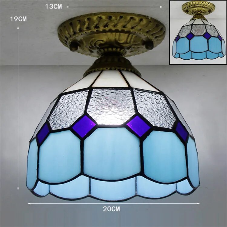 Plafonnier Led en verre créatif moderne avec ampoule 7W E27 - vue 9 sur 30