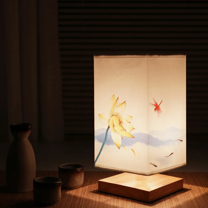 lampes de table carrées à led style chinois à intensité variable - vue 4 sur 10