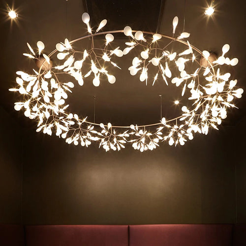 suspension led art déco en acier inoxydable et acrylique - vue 7 sur 19
