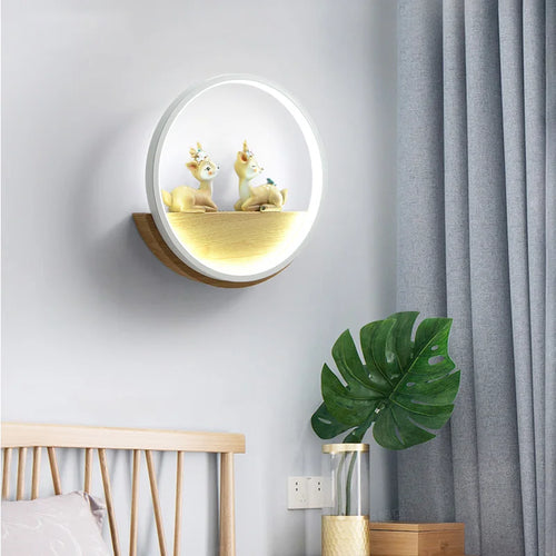 applique murale led en bois décorative pour chambre d'enfant - vue 3 sur 8