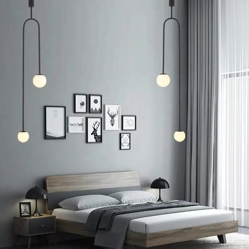 lustre rétro double tête personnalité nordique décoration boutique - vue 5 sur 8