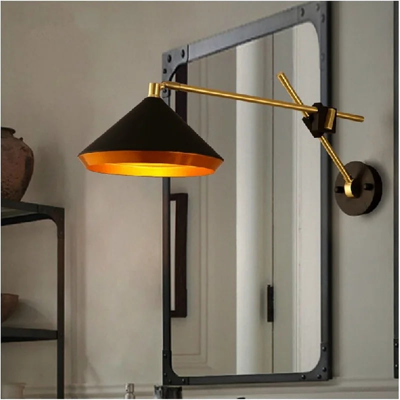 applique murale industrielle vintage réglable style loft et campagnard - vue 2 sur 6