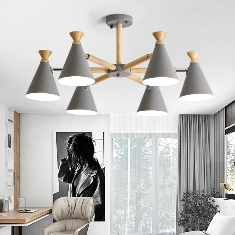 suspension nordique en bois pour décoration intérieure - vue 3 sur 26