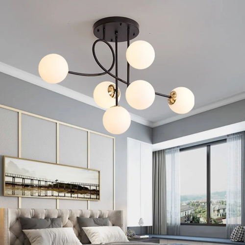 plafonnier boule de verre créatif et élégant pour intérieur - vue 2 sur 11