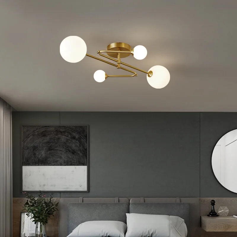 lustre moderne en verre pour un éclairage élégant et tendance - vue 2 sur 9