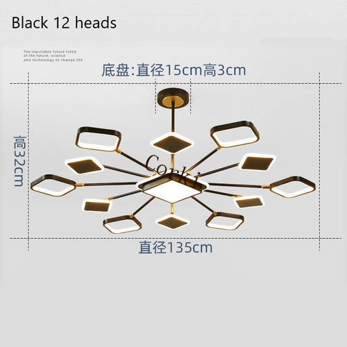 lustre carré à led moderne avec intensité variable - vue 13 sur 12