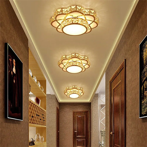 plafonnier led intelligent avec motif de fleur en cristal moderne - vue 2 sur 12
